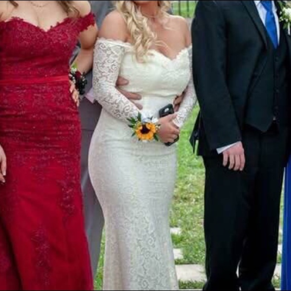 White Strapless Dress/White Prom Dress